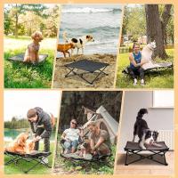 Cama elevada para perros, cama elevada de refrigeración para perros, no requiere montaje, cama plegable para campamento para perros con malla transpirable y alfombrilla de gamuza y pies - details 2