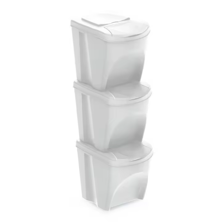 Set 3X25L Papeleras Reciclaje Sortibox - Ashen Marca PROSPERPLAST - 1