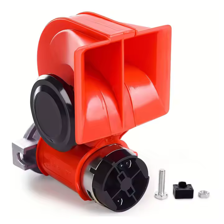 Bocina De Caracol Super Fuerte 12V 138db Con Compresor Para Cualquier Vehículo De 12V Coches Jeep Camiones Motocicletas Roja - 1