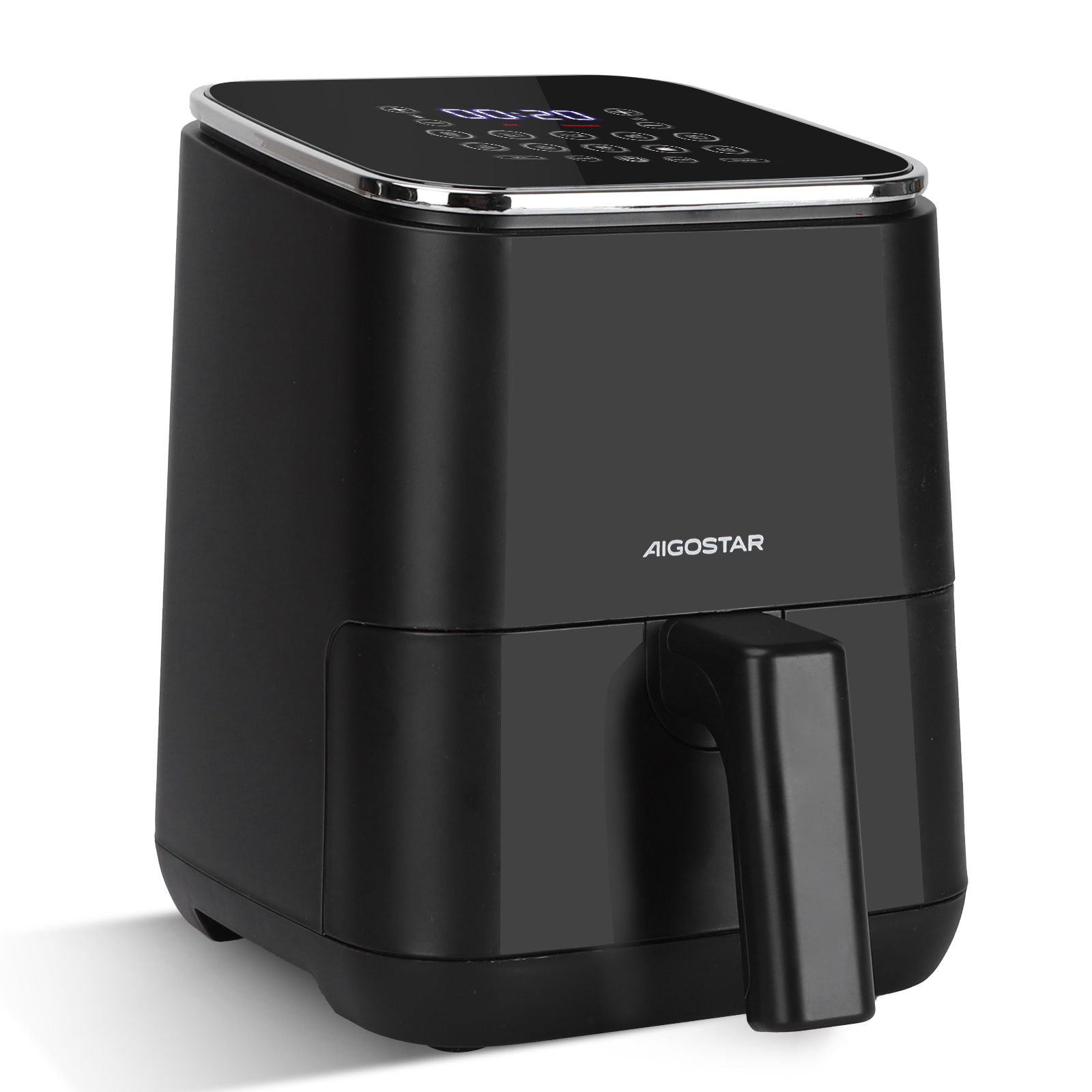 AIGOSTAR Freidora de Aire Electrónica Táctil LED, Tiempo y Temperatura Ajustables, Rejilla Antiadherente Desmontable.. ( 8 Programas, 2L, 1200W )
