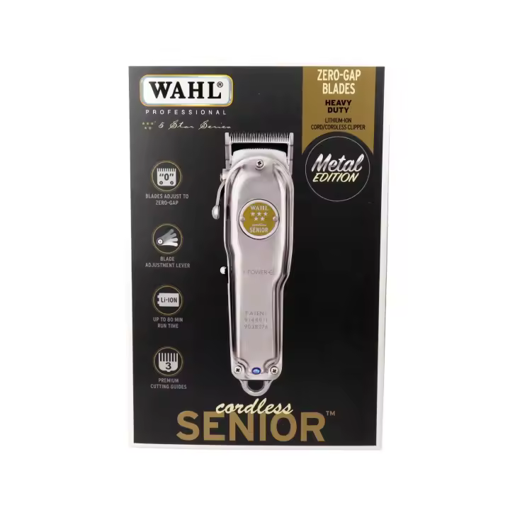 Wahl maquina senior cord/cordless metal edition, wahl senior  5 star wireless metal edition , edición limitada metalica de la mejor máquina de corte de precisión creada para cortes al ras y desvanecimiento del - 1