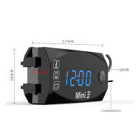 Medidor De Voltaje Digital Para Motocicleta 6V-30V 3 En 1 Reloj Y Termómetro Tester De Batería Medidor De Tiempo - details 13