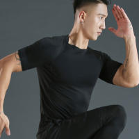 Camiseta De Compresión Para Hombre Fitness Entrenamiento Correr Quick Drying Manga Corta Deporte Camiseta De Gimnasio - details 2