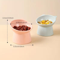Tazón De Alimentos Para Gatos Con Alzamiento Anti Vómitos Para Rostros Planos Pequeños Perros Protege Espalda Del Animal Lavable En Lavaplatos - details 2