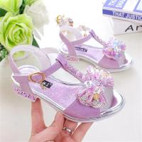 Sandalias Planas Para Niñas Princesa Vestido Lazo Moda Zapatos De Verano Antideslizantes Talla Verdadera Material PU Suave Cierre Hebilla - details 2