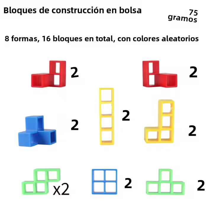Juegos De Tablero De Equilibrio Tetra Towe 16/48Pcs Para Niños Y Adultos Juguetes Educativos De Construcción De Bloques Para Mesa Alta - 1