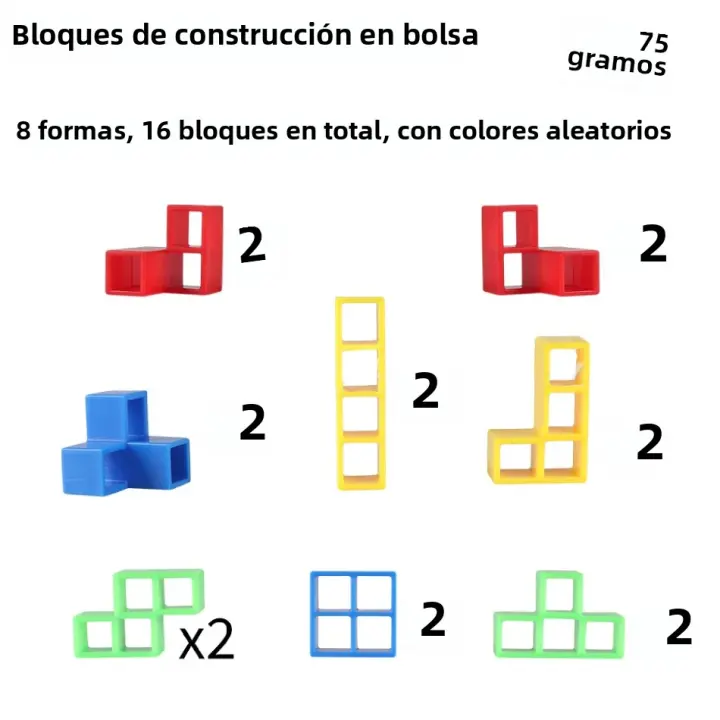 Juegos De Tablero De Equilibrio Tetra Towe 16/48Pcs Para Niños Y Adultos Juguetes Educativos De Construcción De Bloques Para Mesa Alta - 1