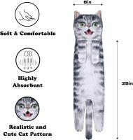 Divertidos Gatos Toalla de Mano-Decoración Gato Toalla Colgantes para Baño Trapos de Cocina-Animal Absorbente Suave Toallas-Regalos Graciosos para Originales Mujer Amantes de Los Gatos-Acelgas - details 0