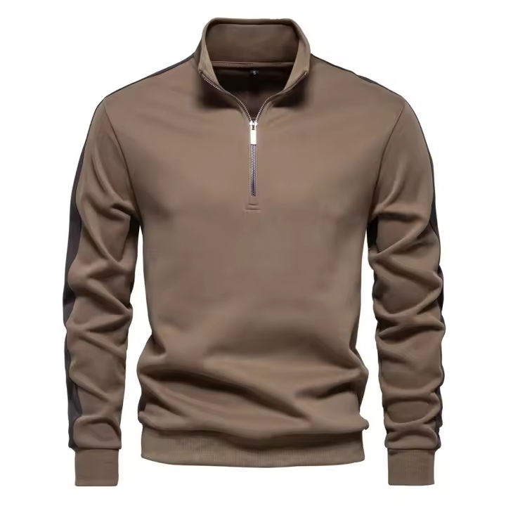 AIOPESON Chaqueta De Algodón Y Poliéster Para Hombres Con Cuello Alto Y Cierre De Cremallera Casual Ligera Para Otoño E Invierno - 1