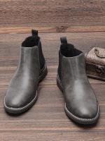 Botas Chelsea Retro Para Hombre 2024 Comodidad Moda Cuero Sintético Botas De Tobillo Encima De La Rodilla Material De Suela TPR - details 18