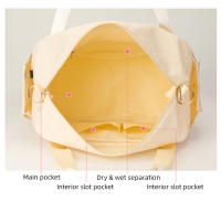 Bolsa De Gimnasio Grande Para Mujer Con Separador Seco Y Humedo Bolsa De Viaje Impermeable Con Bolsillo Para Zapatos Bolsa Deportiva De Yoga Portátil De Oxford - details 4
