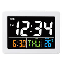 BIT Reloj despertador electrónico de escritorio con pantalla LCD grande a Color, pantalla de fecha y temperatura - details 7