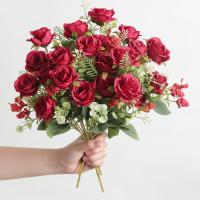 1/3Pcs Arreglo De Rosas Artificiales Para Decoración De Hogar Y Jardín Decoración De Bodas Y Fiestas Fake Flowers Para Exterior Y Navidad - details 5