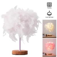 Lámpara De Mesa LED Caliente Pequeña Luz Nocturna Creativa Nórdica Romántica Para Novia Dormitorio Rojo Con Plumas Fuente De Alimentación DC 5V ABS Sin Baterías Certificación 2 Años - details 5