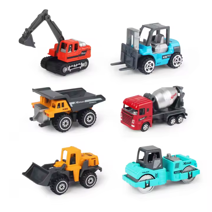 Juego De 6 Piezas De Camiones De Trabajo De Aleación Para Niños Juguetes De Vehículos De Construcción Clásicos Para Niños Mayores De 3 Años Regalos Para Niños Hombres - 1