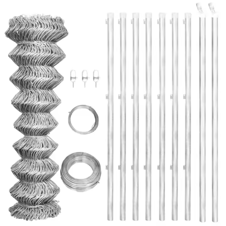 vidaXL VALLA DE ALAMBRE Y POSTES ACERO GALVANIZADO PLATEADO 15X1,25 M - 1