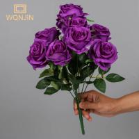 Ramo De Rosas Artificiales En Rosa Y Roja Decoración Para Bodas Y Hogar 9 Cabezas De Flores De Seda Flores Falsas Para Adornos Florales - details 5