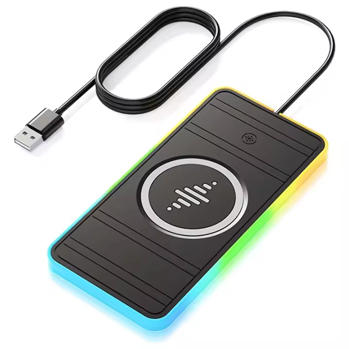 Soporte Movil Coche, Nuevo Coche RGB Colorido Cargador Inalámbrico Estación de Carga InAlámbrico para iPhone16 15 14 13 12, Ajustado para Samsung, Airdrops, Xiaomi, cargador Inalámbrico de 15W para Teléfono Móvil en Coche with Luz Ambiental - 1