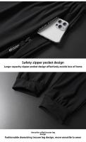 Pantalones Casuales Para Hombre Verano 2025 Ice Silk Delgados Talla Grande Cintura Baja Secado Rápido Joggers De Pierna Ancha Hasta El Tobillo - details 18