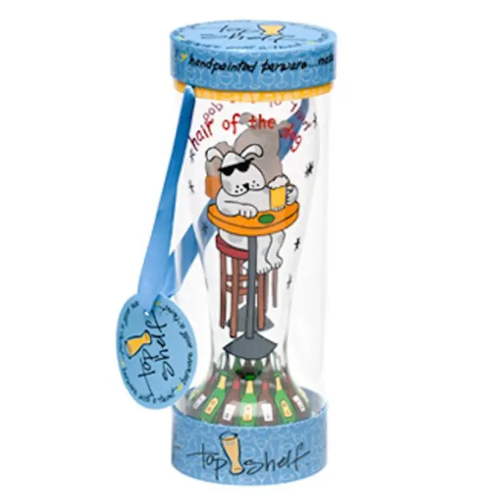 Vaso de Pinta para Cerveza de Cristal, pintado a mano, marca Top Shelf modelo CELEBRATE, CELEBRALO - 1