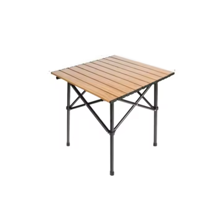 Mesa de comedor plegable, Mesa de camping ultraligera, Mesa exterior, Mueble de picnic portátil, Mesa de picnic de grano de madera, Mesa plegable al aire libre - 1