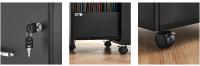 VASAGLE Armario Archivador de 2 Cajones, Archivador de Oficina con Cerradura, Soporte para Impresora, A4, Carta y Carpetas Colgantes, Montaje Necesaria, Negro - details 2