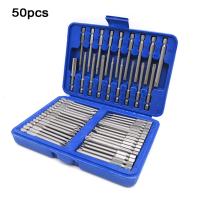 Juego De 50 Piezas De Bits Largos Extra De 75mm Seguridad Destornillador Torx Estrella Hexagonal Herramienta De Acero Cromo Vanadio - details 3