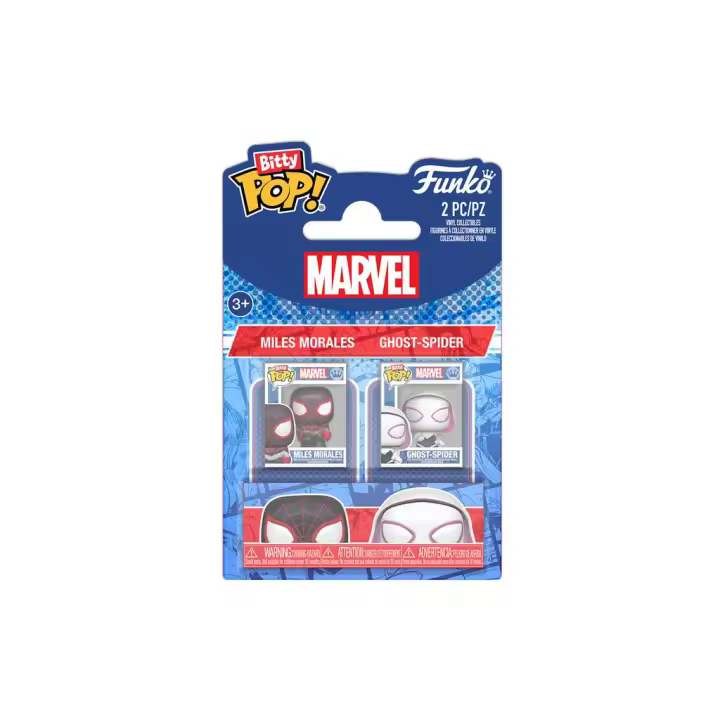 Funko Bitty Pop Marvel Spiderman Pack 2 con Miles Morales y Ghost-Spider - 1