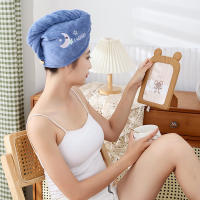 Gorro De Baño De Microfibra Mágica Para Mujer Tela Bordada Secado Rápido Suave Gorro De Pelo Turban Para Secar El Cabello Después De La Ducha - details 1