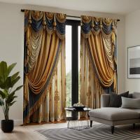 2pcs Cortinas De Encaje Vintage De Lujo En Color Verde Oscuro HD Para Decoración De Hogar Estilo Pastoral Para Sala De Estar Y Dormitorio - details 4