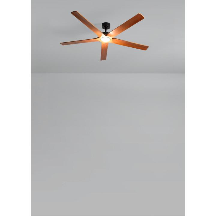 CREATE - Ventilador de techo 40W silencioso 100% negro/madera oscura (Ø165cm) - Con luz - Mando a distancia - WIND… — oferta en Miravia