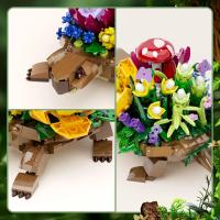 Kit De Modelado De 510 Piezas De Tortuga Juego De Construcción De Macetas Para Habilidades Mano-Ojo Regalos Para Cumpleaños De Niños Bloques De Flores Bricks Unisexos - details 5