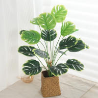 Hoja De Palma Verde Artificial Monstera Para Decoración De Hogar Y Jardín Para Sala De Estar Y Dormitorio Balcones Material Plástico Estilo Tropical - details 5