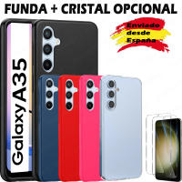 Funda + Protector Cristal Templado Opcional Para SAMSUNG GALAXY A35 5G Carcasa Forro Protector, Gel TPU Silicona Suave Flexible Mate, Color Negro, Ajuste Perfecto, Acceso Conectores Carga Auriculares, Meloenvias mle18 - details 0