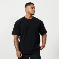 Camiseta De Algodón Oversized Para Hombres Verano De Hombros Caídos Manga Corta Suelta Para Gimnasio Fitness Ropa Deportiva Casual - details 3