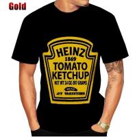 Camiseta De Tomate Heinz Moda Verano Para Hombres Y Mujeres Estilo Casual Hip-Hop Cuello Redondo Manga Corta Top Transversal - details 3
