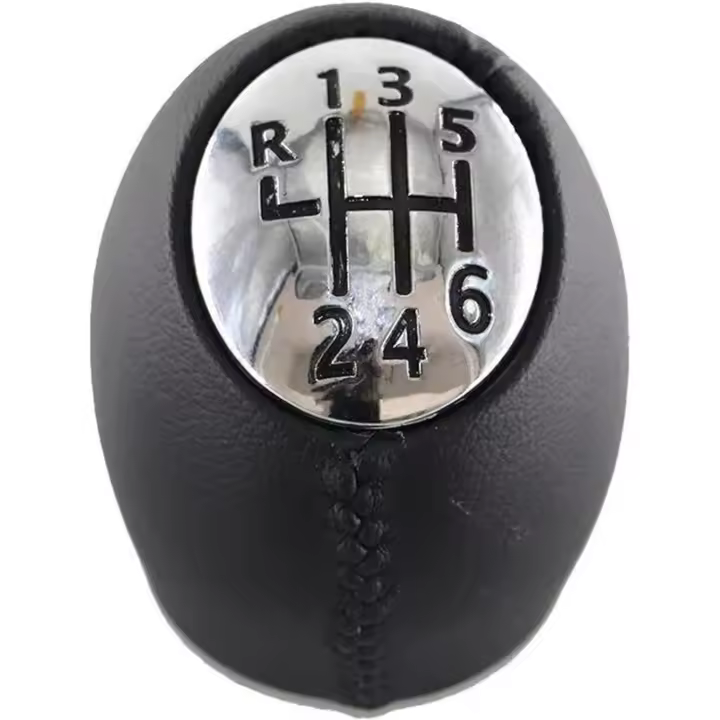 Pomos Palanca Cambios Para R&enault Para ESPACE MK4 2002-2008 MPV Perilla De Cambio De Marchas Para Automóvil Perilla De Cabeza De Balonmano Con Tapas Cromadas Accesorios Automóvil(R123456 leather) - 1