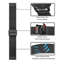 Correa De Reloj De Acero Inoxidable Para Garmin Forerunner 935 945 955 Instinct 2/MARQ Serie/Epix pro Anzuelo Rápido 22mm Unisex - details 5