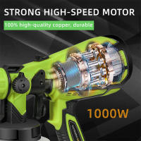 1400ML PISTOLA DE PULVERIZACIÓN eléctrica, aerógrafo con revestimiento de acero, pintura, 5 boquillas, adecuado para muebles, armario, valla, puerta de pared, obras de bricolaje,1000W - details 4