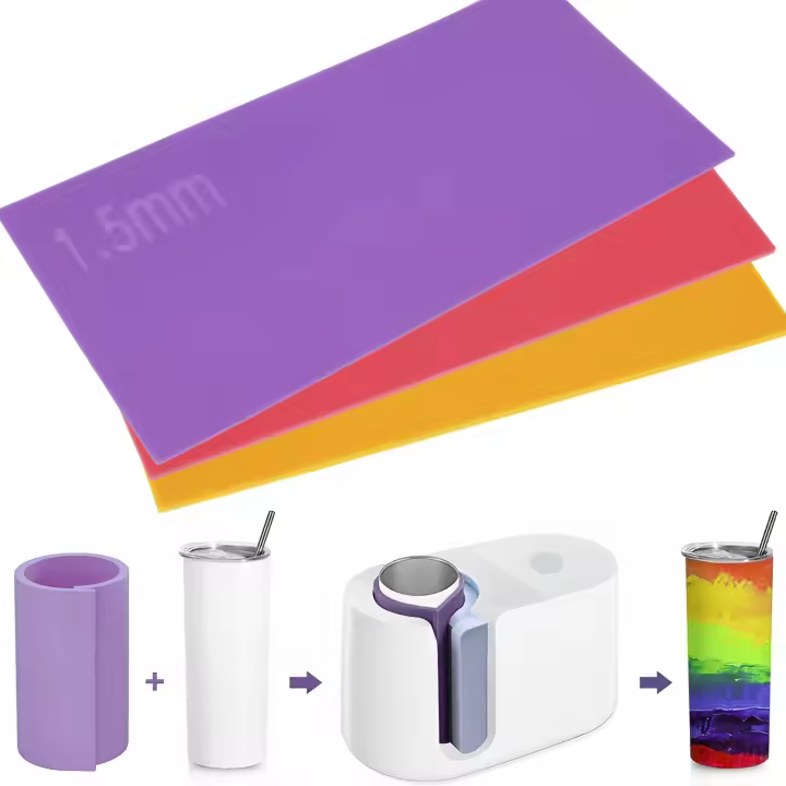 3Pcs Envoltura De Silicona Para Taza Tumbler De 20/16/12OZ Para Máquina De Presión Con 3 Grados De Espesor Accesorio Para Tazas Y Tumbler - 1