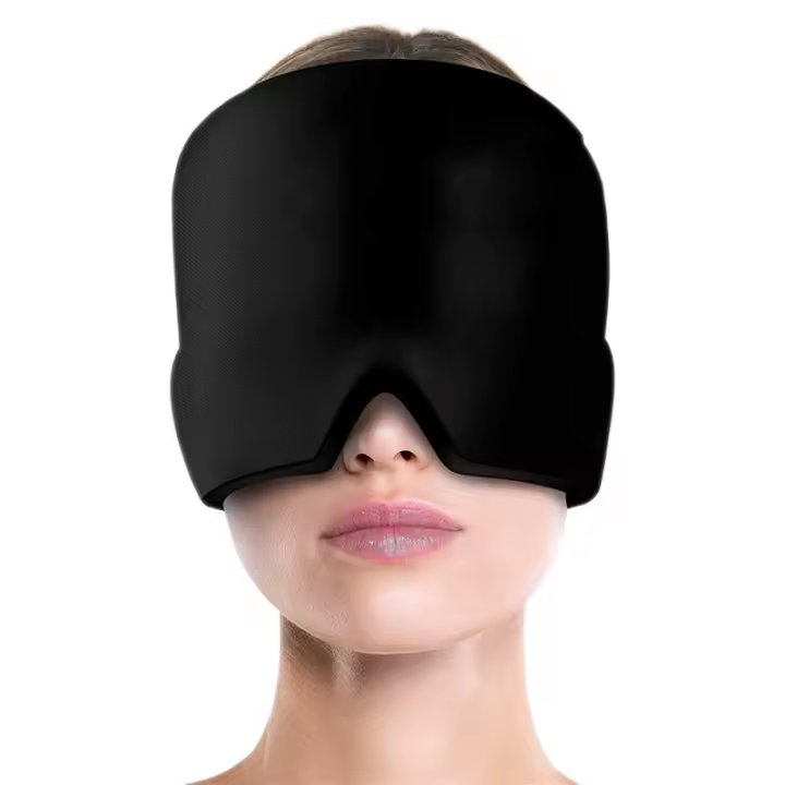 Gorro de Gel para aliviar el dolor de cabeza y la migraña, gorra de terapia de compresa fría, paquete de envoltura de cabeza de hielo, máscara de ojos para aliviar el dolor de presión, sombrero de hielo - 1