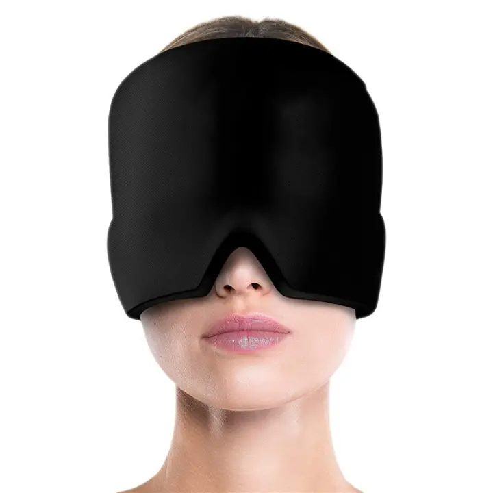 Gorro de Gel para aliviar el dolor de cabeza y la migraña, gorra de terapia de compresa fría, paquete de envoltura de cabeza de hielo, máscara de ojos para aliviar el dolor de presión, sombrero de hielo - 1