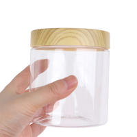 Botella De Almacenamiento Con Cierre De Madera Imitada En Plástico Y Jarra Vacia Transparente Para Viaje - details 6
