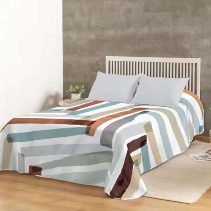 Colcha Bouti NARAYA de Karamelo Home  Primavera-Verano  100% Microfibra  Fundas de Cojín Incluidas  Alta Calidad - 1