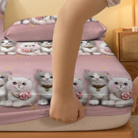 Edredón De Cama Con Patrón De Gatos Lindos Para Pareja Funda Para Colchón 100% Poliéster Tejido a Máquina Estilo Moderno Y Minimalista - details 4
