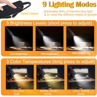 Luz De Lectura Portátil Para El Cuello Con 4 LED Recargable USB 3 Colores Lámpara Nocturna Para Costura Tejer Camping Reparación - details 1