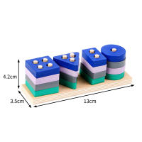 Bloques De Construcción De Madera Montessori Juguete Educativo Para Niños Y Niñas Desarrollo Temprano Aprendizaje Color Y Forma - details 3