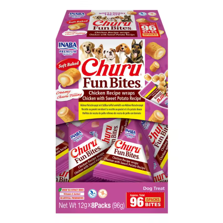 CHURU Fun Bites - Deliciosos snacks para perro (Pack 8 x 12gr) - INABA CIAO - 1