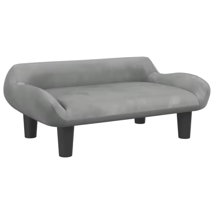 vidaXL Cama para perros de terciopelo gris claro 70x40x24 cm - 1