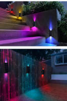 8pcs Luces Solares Para Jardín Decorativas Cambio De Color RGB Impermeables Para Pared Regalo De Navidad Iluminación Para Camino Valla Escalera - details 9